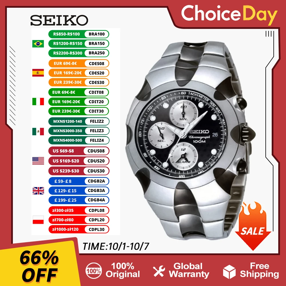 

Original Japan Seiko Watch Men Quartz Watches For Men Anomalous Personality Handsome 10Bar Waterproof Watchs