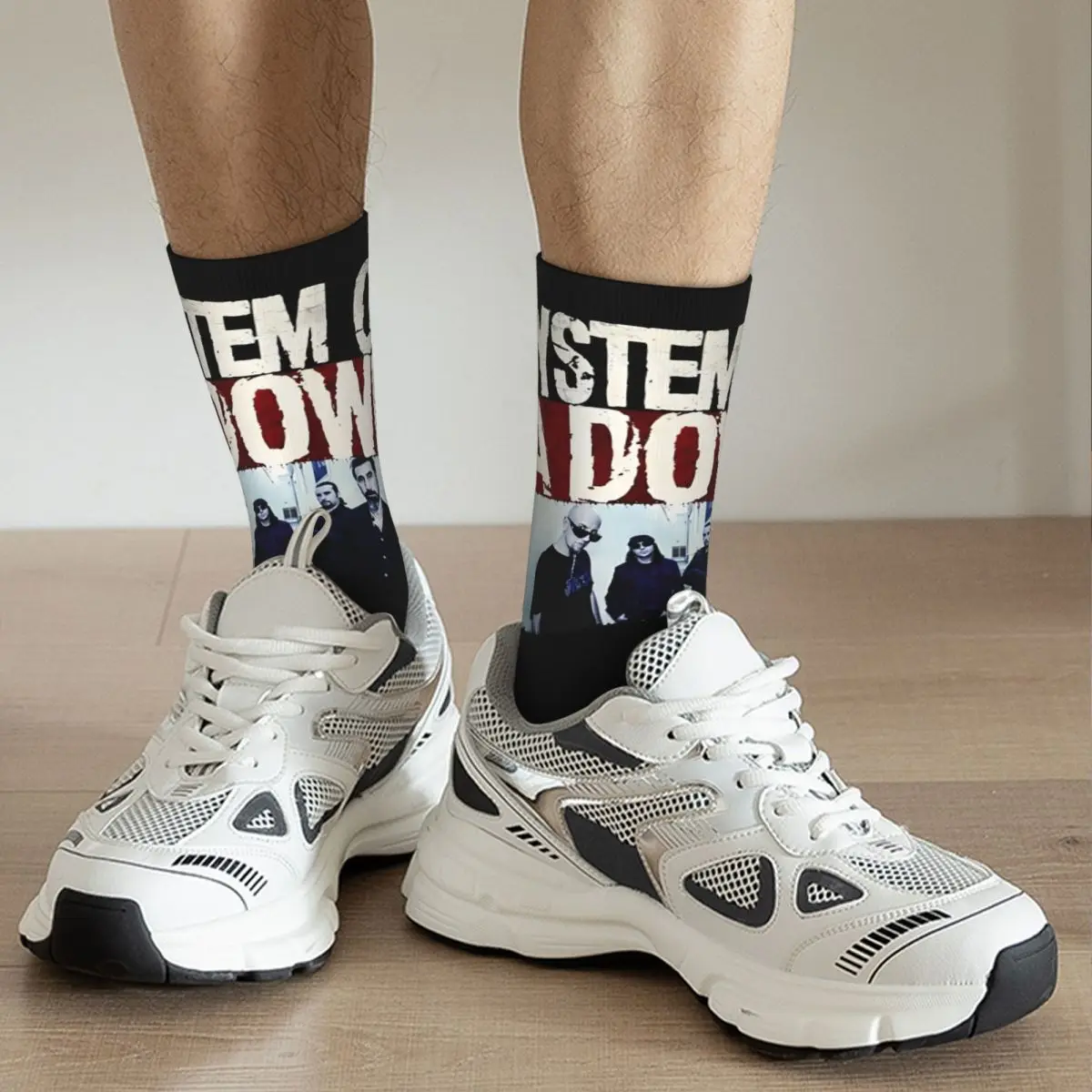 Lustige glückliche Männer Kompression socken grandiose Retro Harajuku System eines Down Hip Hop Neuheit Muster Crew verrückte Socken Geschenk