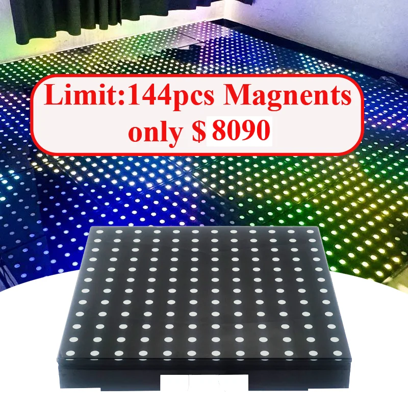 Limit:144pcs Magnents only $8982.4 144pcs Pixels LED Digital Dance Floor  Magnent LED Dance Floor Panel LED Floor With Flightcas