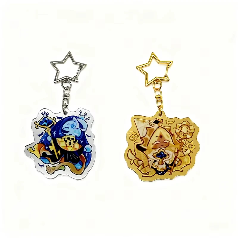 Cookie Run Kingdom Acrylic Keychain Star Clasp Game Character Key Ring Bag Pendant Fans Collectible Gift