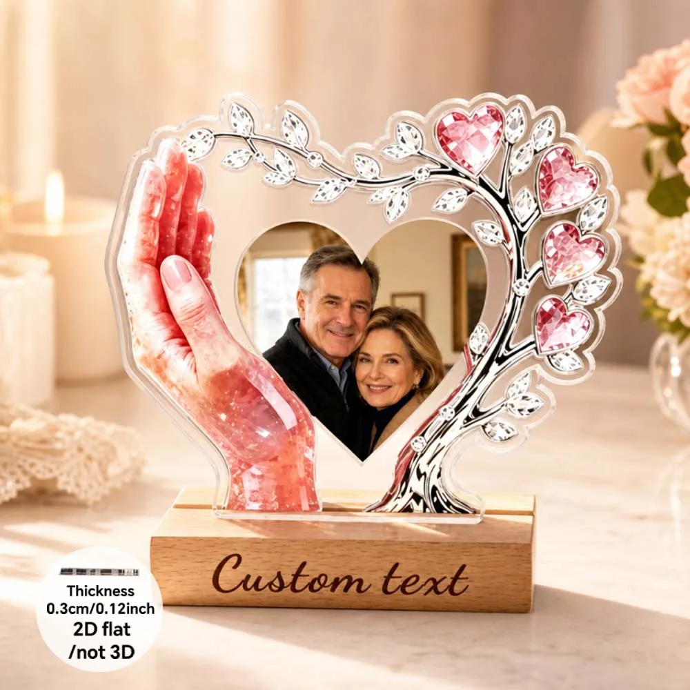 Customized Photo Crystal Tree Love Acrylic Ornament, Father's Day, Mother's Day Family Warm Holiday Gratitude Gift Ornament image 5