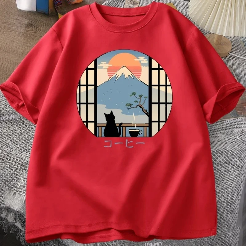 تي شيرت نسائي مطبوع بأكمام قصيرة مقاس كبير، فضفاض وكاجوال، ناعم، مريح ومسامي، رياضات خارجية