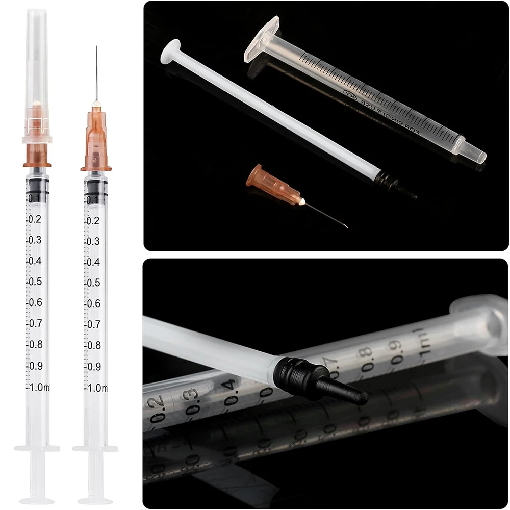 100Pcs 1ml Industrial Veterinary Plastic Syringes Suitable for Laboratory Distribution, Industrial Feeding, Pet Feeding, Multi-Purpose Use, Scientific Laboratories, Plant Irrigation, Aquarium Water Change Syringe Type