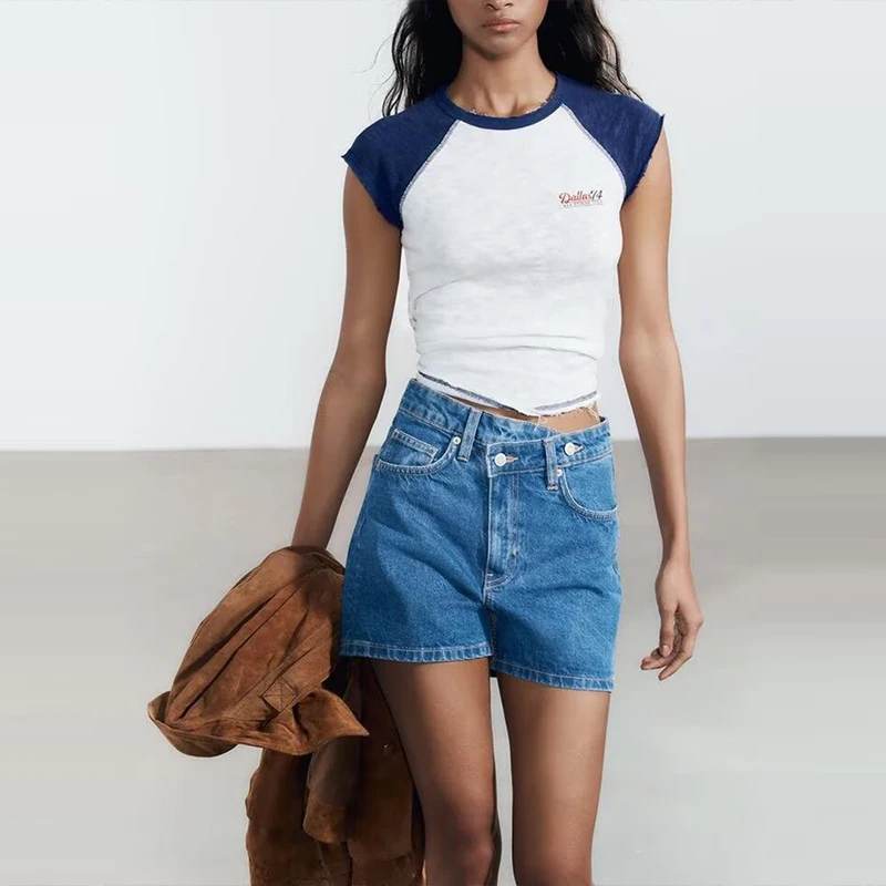 ฤดูร้อน 2025 เอวสูงเอว DENIM orts ผู้หญิง Sle Z ยี่ห้อใหม่มาถึง ort กางเกงสําหรับสุภาพสตรี