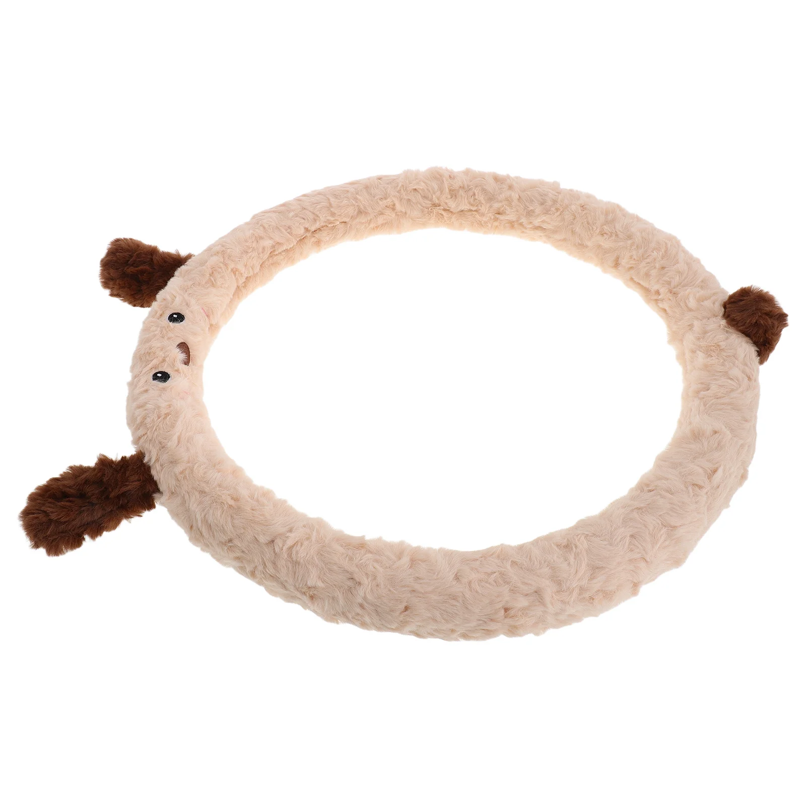 

Cute Non-Slip Steering Wheel Cover for Women Soft Warm Universal Fit Adorable Cartoon Style Furry Car Accessories