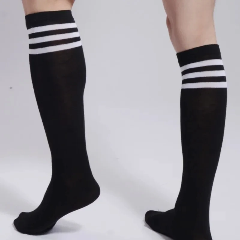 Unisex Compression Socks Football Socks Non-slip Long Tube Knee High Stockings Socks Striped Soccer Sox Running Athletic Socks