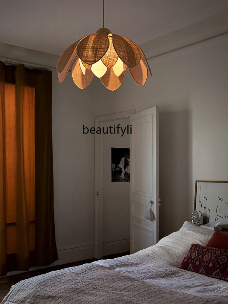 Nordic Modern & Minimalism Living Room Special Japanese Style B & B Retro Lamp Bedroom Hand-Woven Hotel Study Chandelier