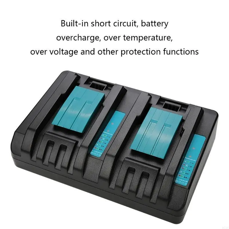 

H7JF Safe Battery Power Adapter Dual Port Lithium Battery Charging Stand for DC18RC DC18RD
