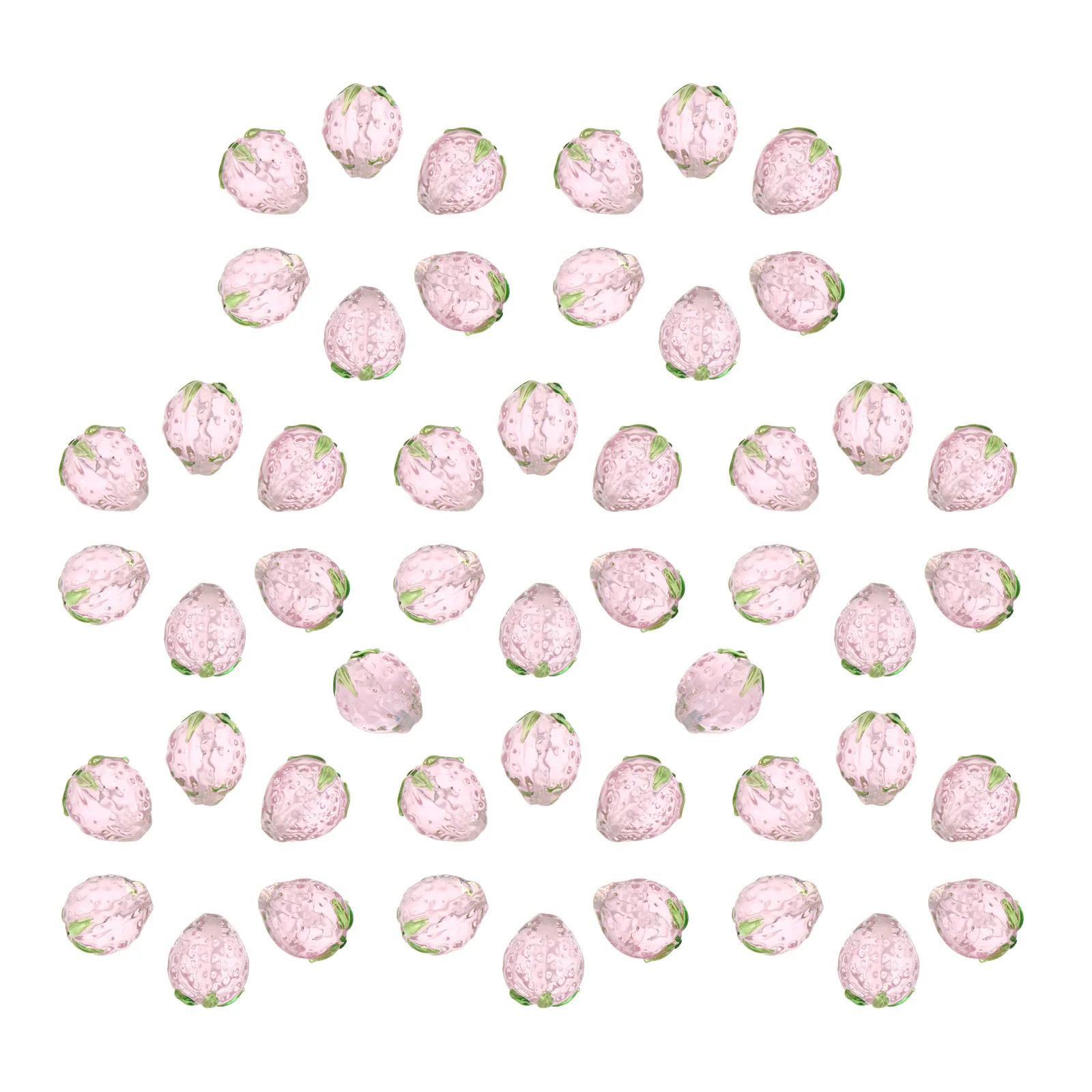 

50 шт. хрустальные клубничные бусины из материала премиум-класса с гладким отверстием, подходят для изготовления ювелирных изделий своими руками, браслетов, подвесок, клубничная бусина