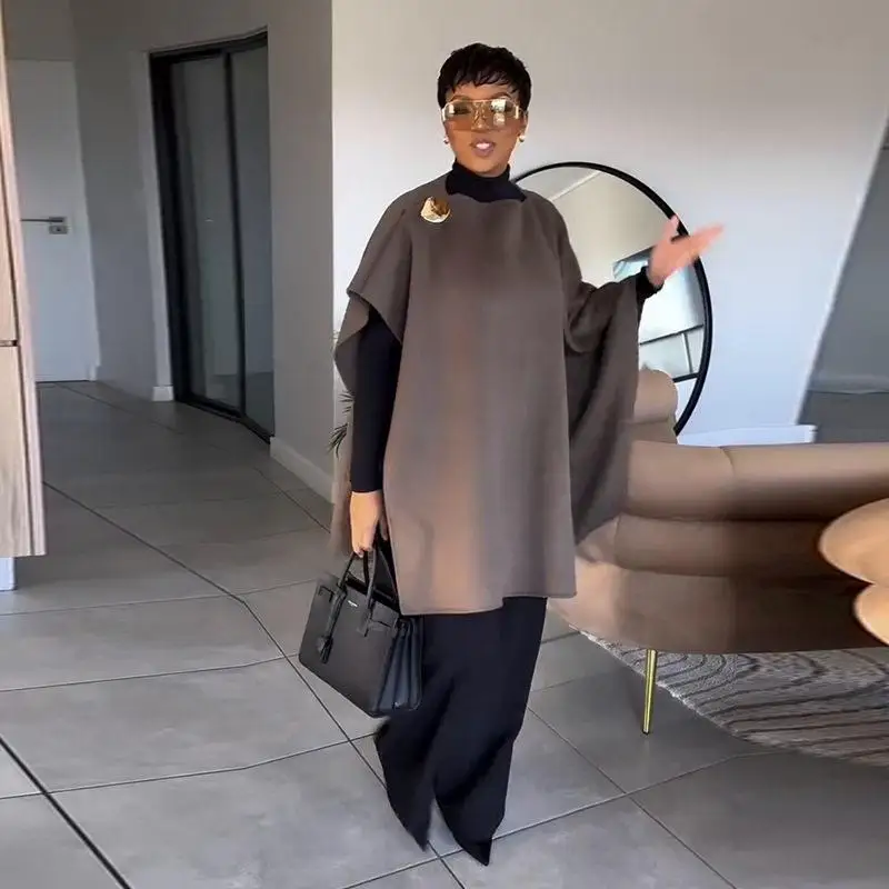 

2025 New Loose Fashionable Pantsuit for Women Casual Style Winter Collection Three-Piece Set Elegant Atmosphere