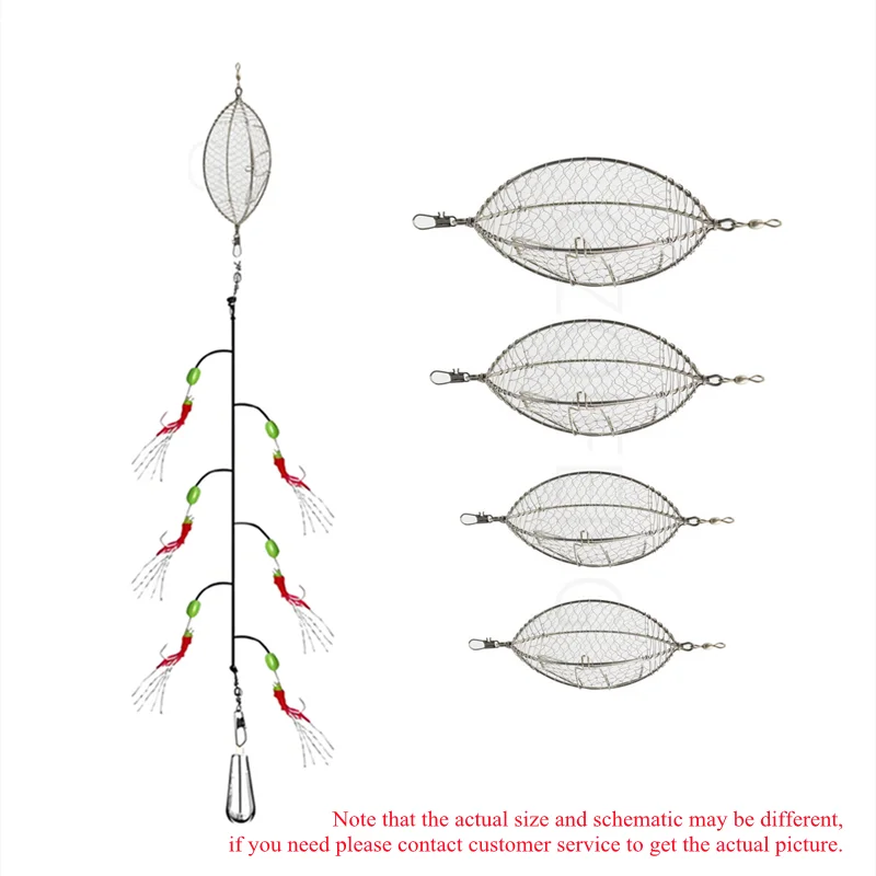 ZYZ klatka na przynętę ze stali nierdzewnej czterorożna siatka wędkarstwo morskie podajnik przynęt klatka na przynętę Sabiki haczyk zestawy akcesoria