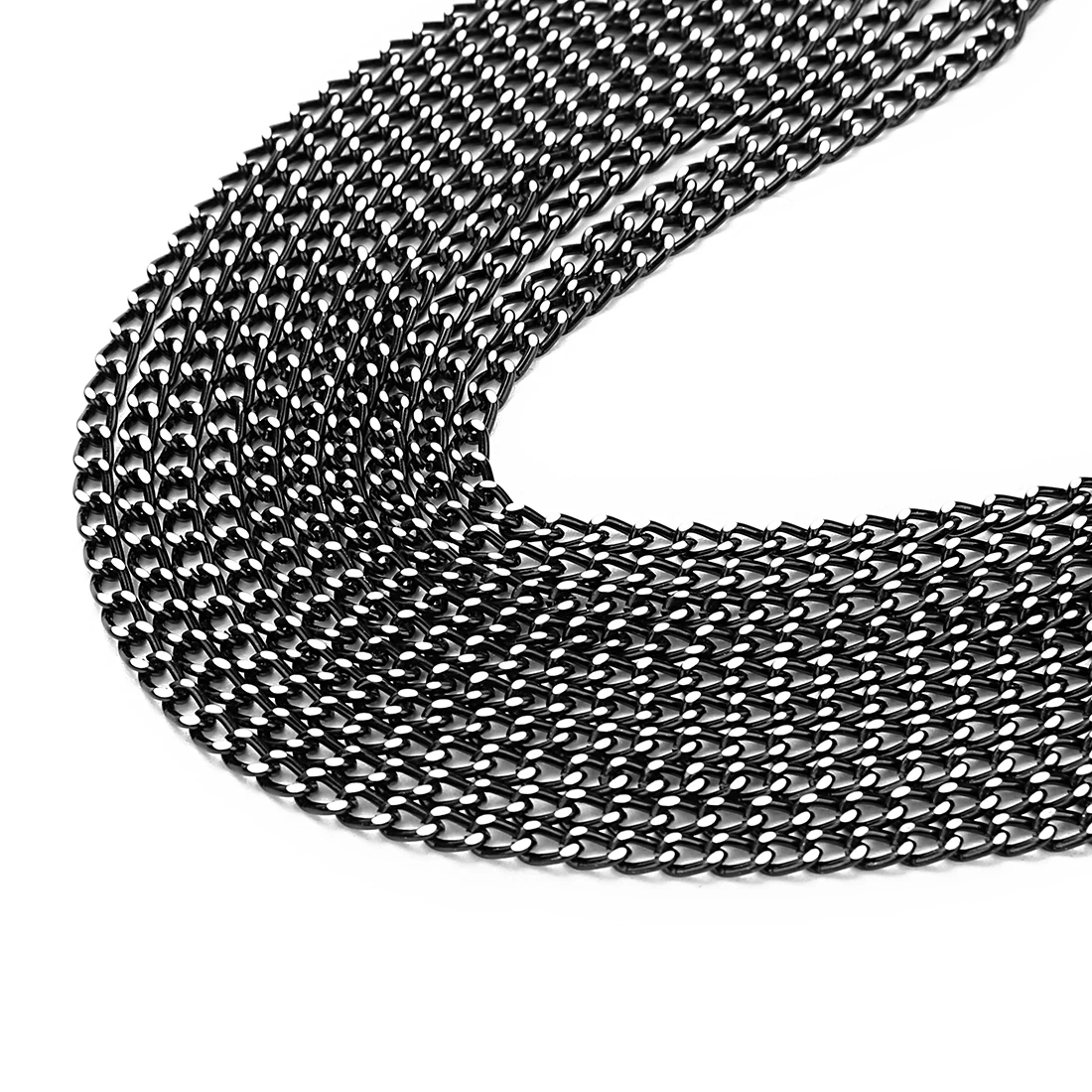 1-5metre/lot Silver Plated Aluminum Link Chain For DIY Handmade Necklace Bracelet Clothing Bags Jewelry Making Accessories