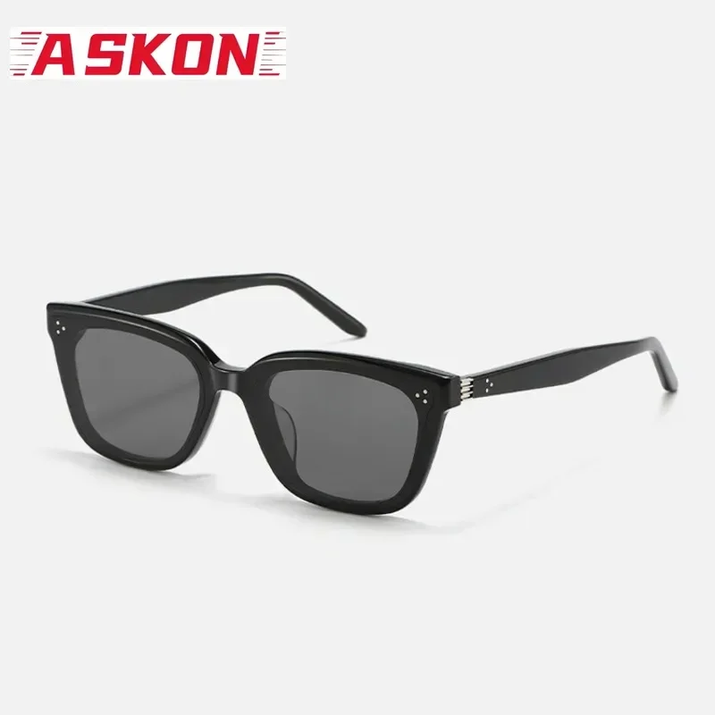 ASKON Oversized Square Black Sunglasses Women Acetate Classic Fashion UV400 Outdoor Eyeglasses Men Eyewear Women Beach Handcraft