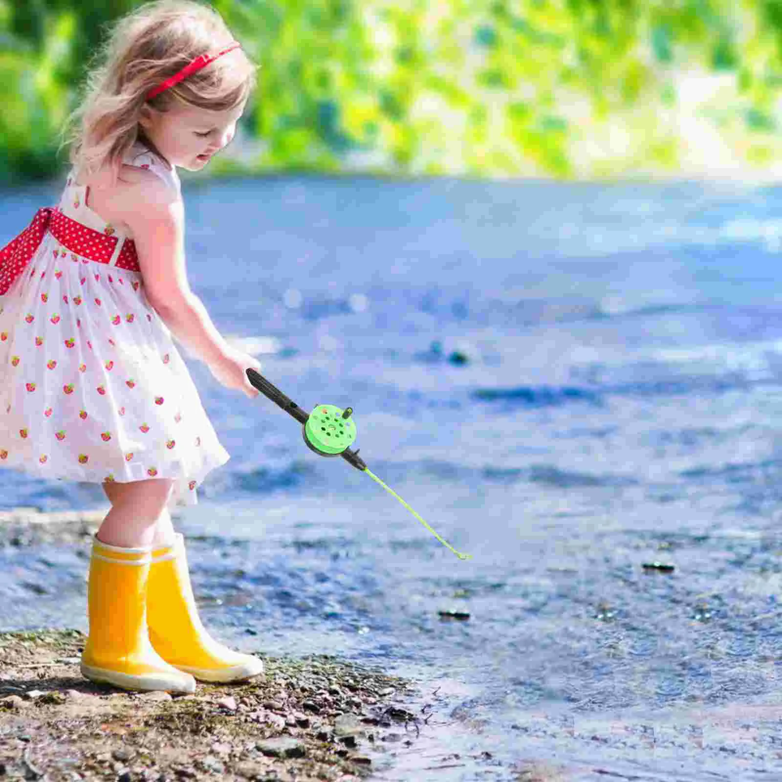 Canna da pesca per bambini Set completo di ghiaccio invernale gamberetti stalla da strada giocattolo (con linea) comodo canna da pesca da viaggio