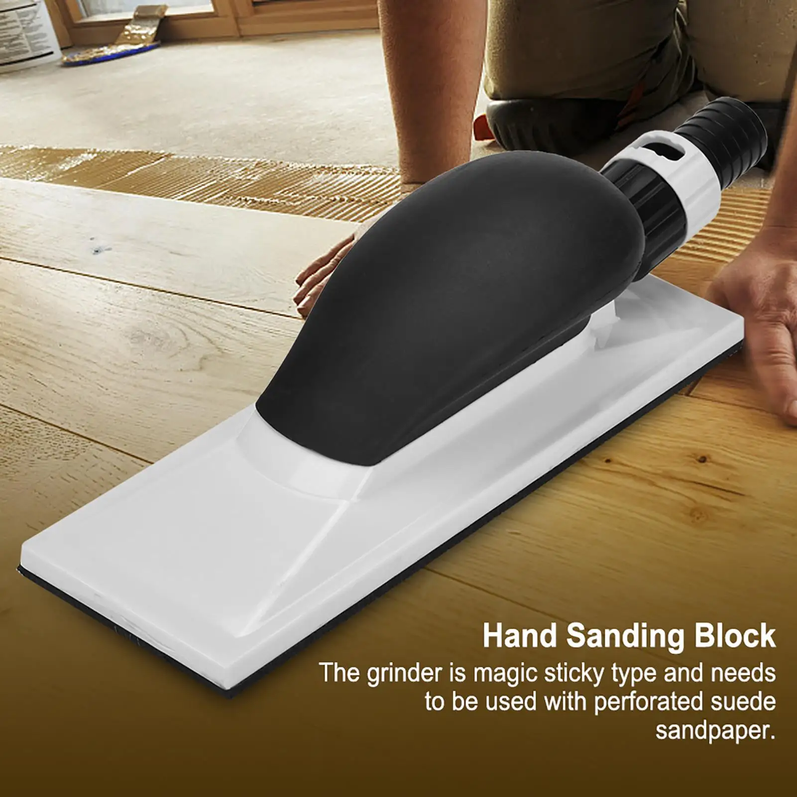 1Pcs Square Hand Sanding Block with Dust Extraction for Grinding & Polishing - Automotive Maintenance Tool