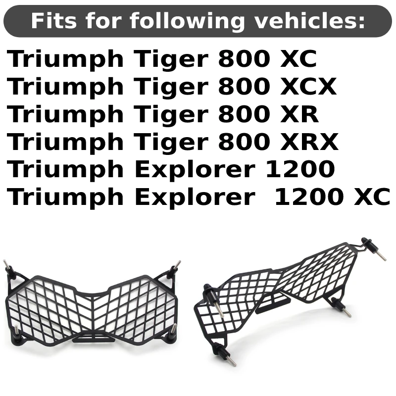 Fit for Triumph Tiger 800 & Explorer 1200 Headlamp Protector Motorcycle Front Headlight Grille Guard Protector Cover Replacement