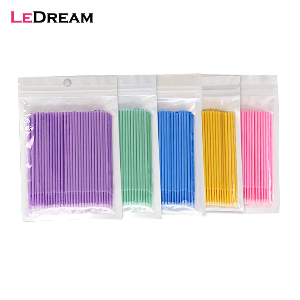 

100pcs/lot S M L Size Disposable Cotton Soft Swab Eyelash Extension Microbrush Applicators Individual Mascara Micro Brush Stick