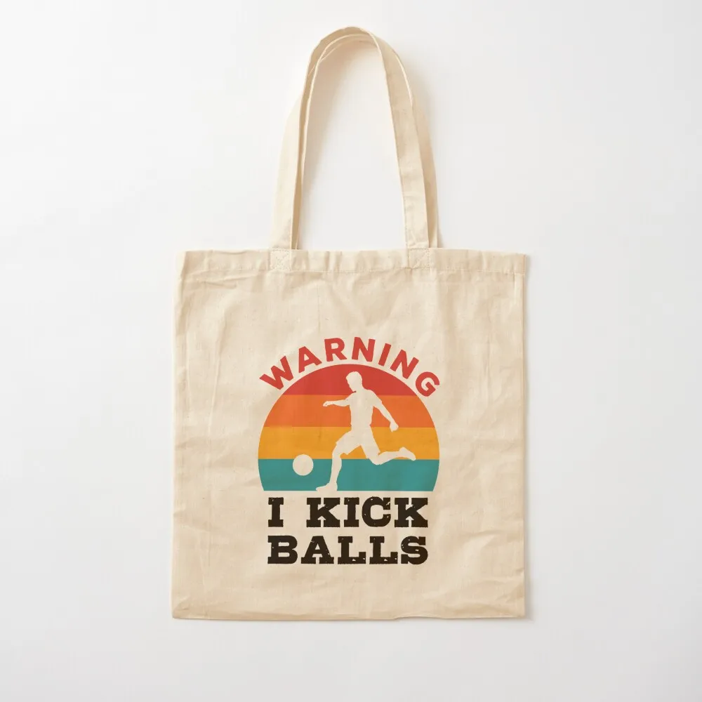 Warning I Kick Balls Funny Kickball Player Tote Bag Shopping bags shopper bag woman Women's shopper bag