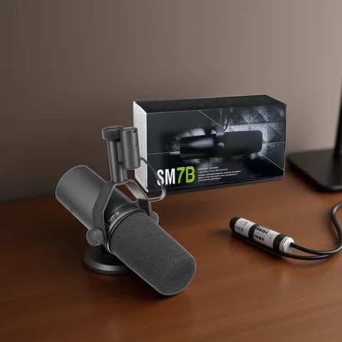 Microfono SM7B sm7b microfono dinamico podcast studio set per registrazione dal vivo/scenico Podcasting cardioide Microfono in metallo nero 7b