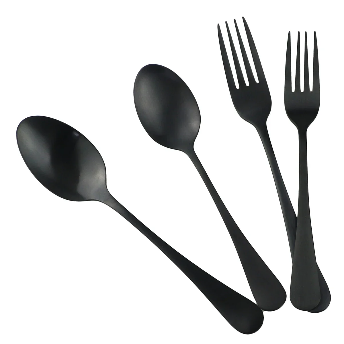 6Pcs Matte Black Dinnerware Cutlery Set Stainless Steel Silverware Butter Steak Knife Dessert Fork Spoon Flatware Tableware Set