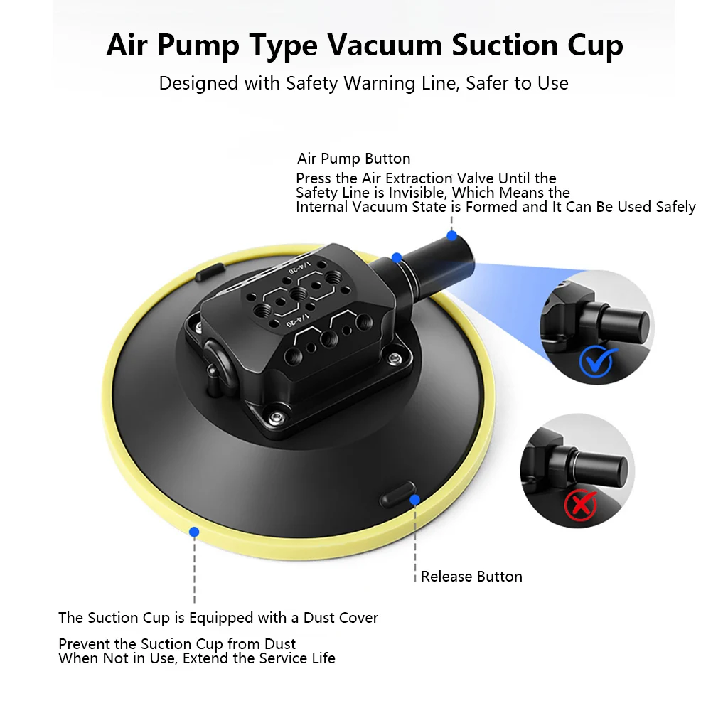 Handpumpen-Vakuum-Saugnapfhalterung für GoPro LED Auto-Lampen-Stabilisator SLR-Kamera Handy Auto-Fenster Windschutzscheiben-Halterung – Detail 5
