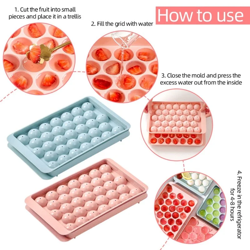 33 Ice Boll Hockey PP Mold Frozen Whiskey Ball Popsicle Ice Cube Tray Box Lollipop Making Gifts Kitchen Tools Accessories