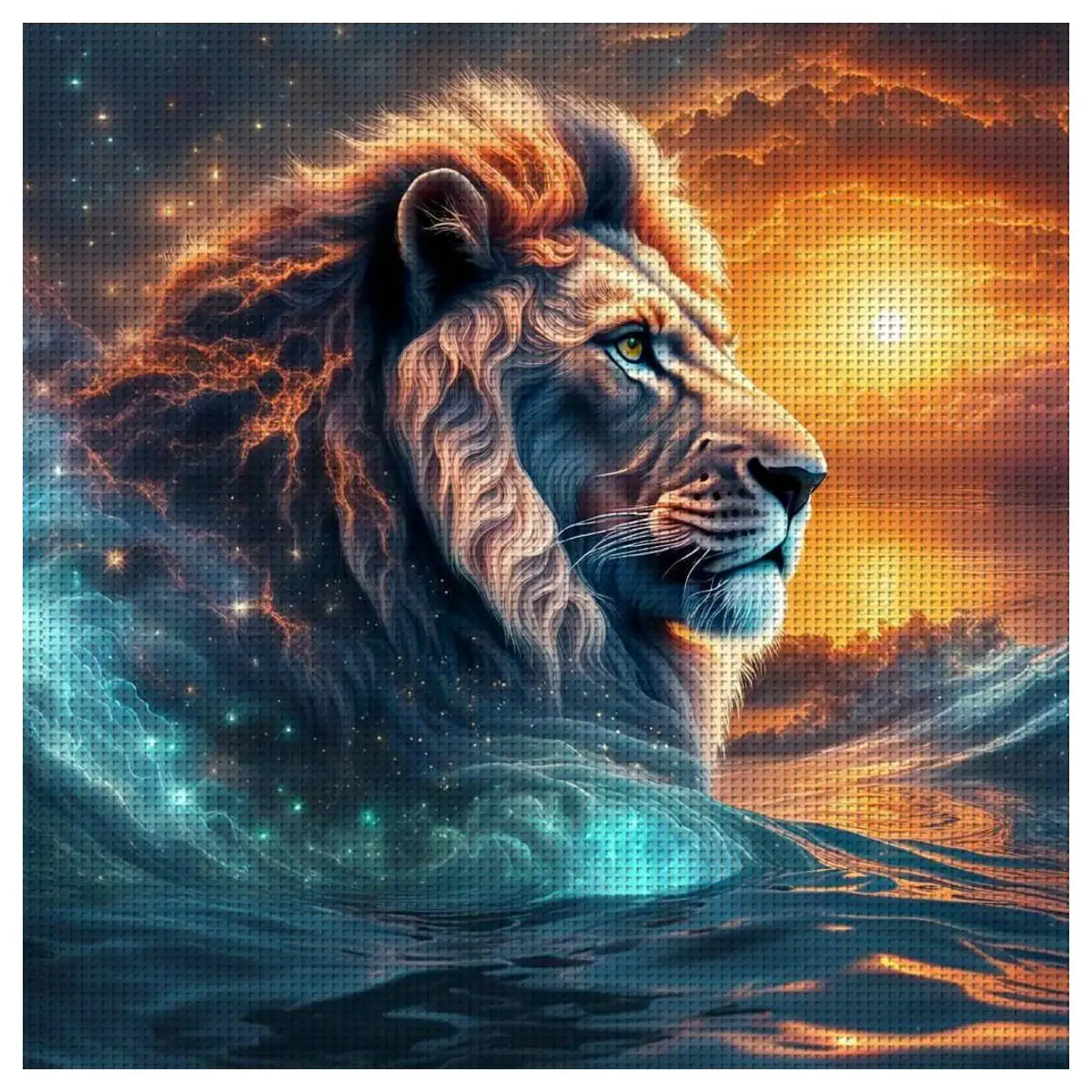 

1 шт., 40X40 см/15,74 дюйма, штампованный лев, набор для вышивки крестом, набор «сделай сам», 11CT/14CT, набор для вышивки «сделай сам», набор для вышивки крестиком, украшение стены