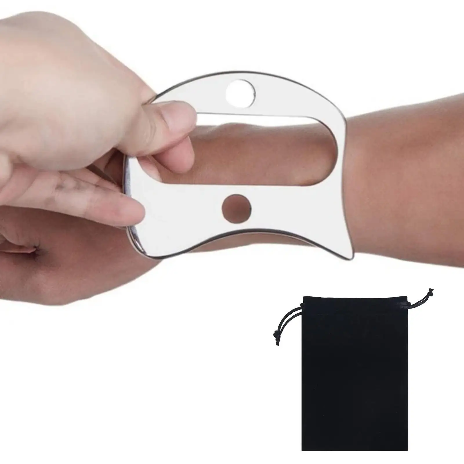 

Нержавеющая сталь Gua Sha Handheld Профессиональный портативный скульптурный гуаша для лица