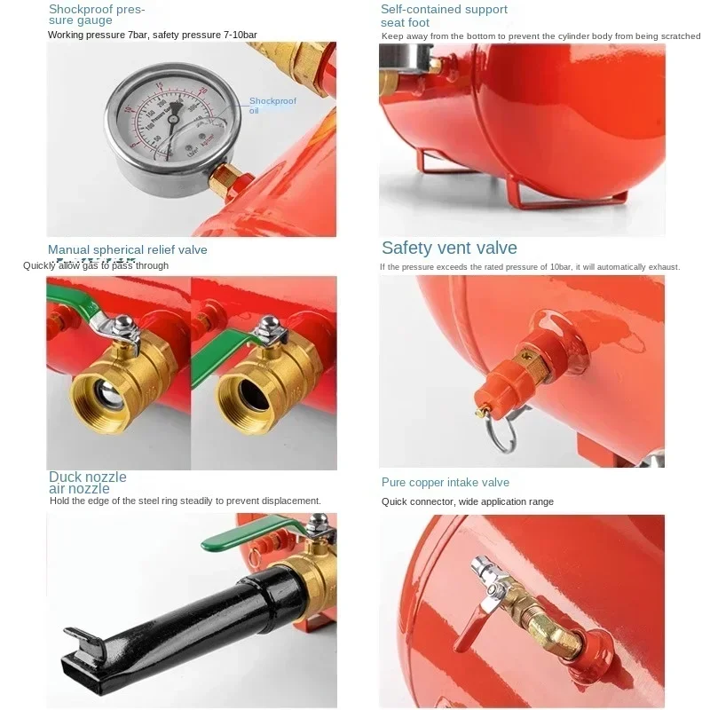 Neue Upgrade Reifen Vakuum Reifen Burst Impactor Big Car Hochdruck Burst Dichtung Gerät Inflator Tank Verdickte Schnelle Pumpe