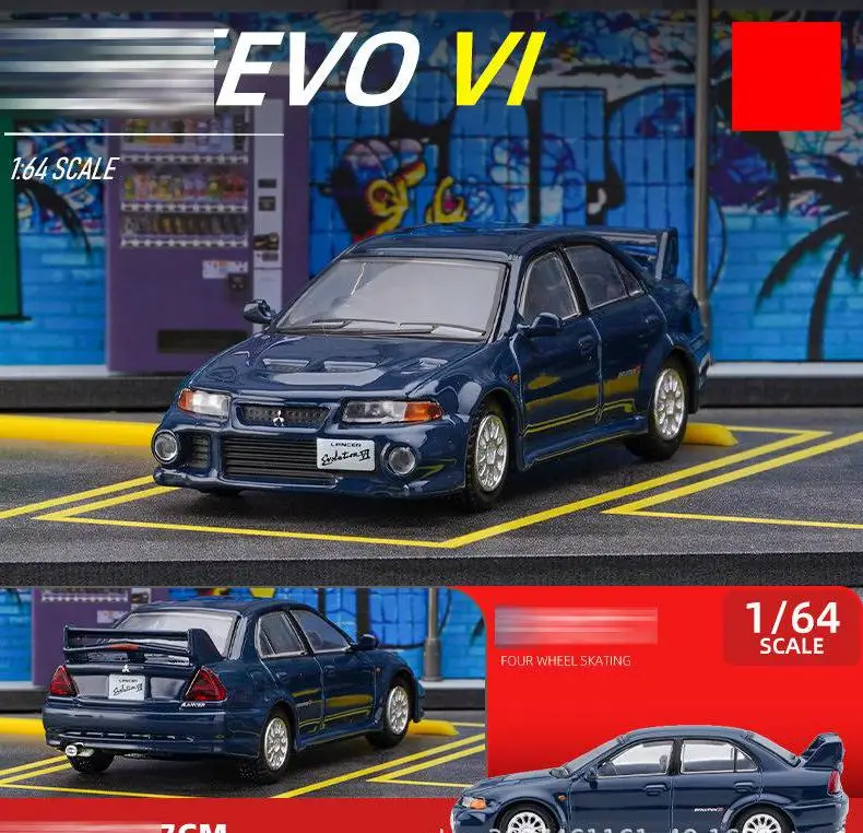 1/64 ratio Mitsubishi EVO6 alloy die-casting car model alloy static racing car model