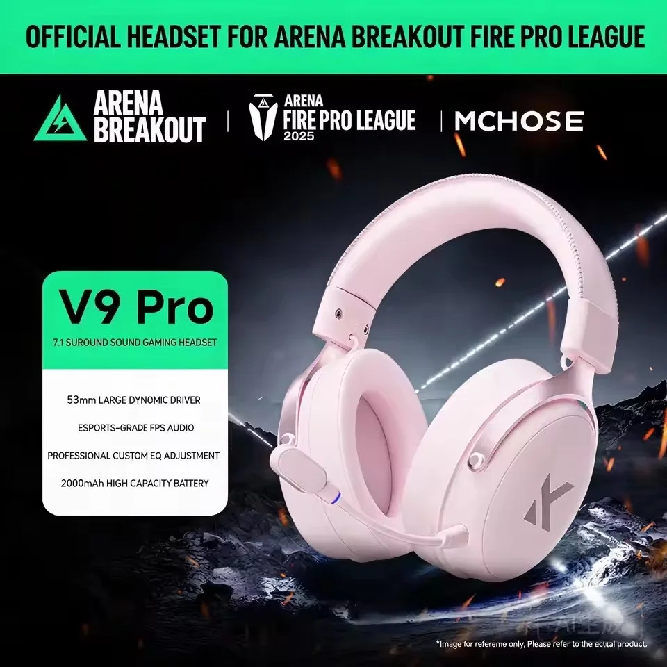 Nieuwe MCHOSE V9 Pro 2 draadloze Bluetooth-headset met driemodale microfoon, ruisonderdrukking, dynamisch geluid en lage vertraging – ideaal voor kantoor, gaming en als cadeau.