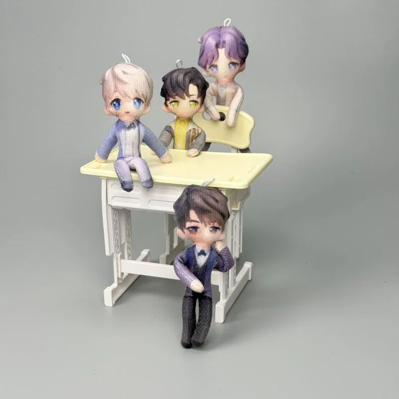 

Love and Deepspa Rafayel Xavier Caleb Zayne Sylus Cute Doll Cosplay Wire Skeleton Figure Twistable Cartoon Keychain Anime Gifts