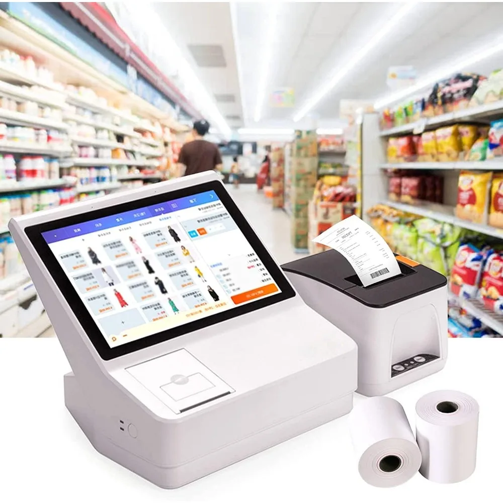 لفات ورق الإيصالات الحرارية، 2.25 بوصة × 85 بوصة، 100 لفة، متوافقة مع أطراف بطاقة الائتمان