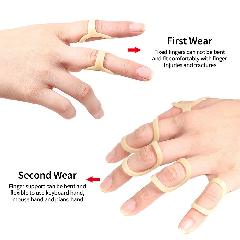 7PCS Finger Splint Bracket Protector Straightening Arthritis Finger Splint Fixed Adjustable Broken Finger Joint Stabilizer