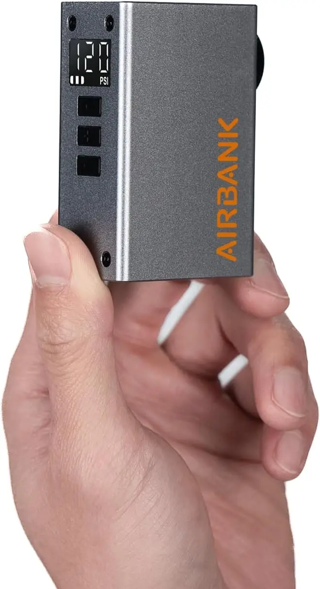 

Mini Bike Pump with Gauge, 120 PSI Rechargeable Electric Pump for Road & Mountain Bikes, Portable, Fits Schrader & Presta Valves