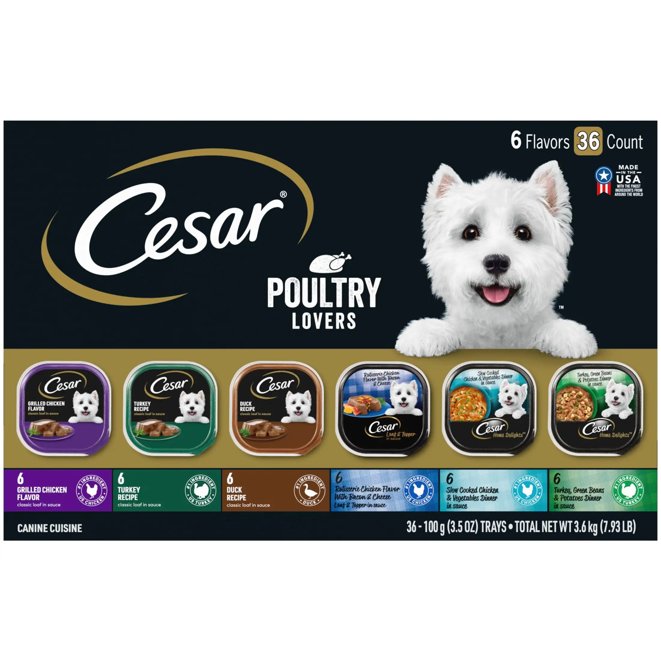 

Poultry Lovers Wet Dog Food Variety Pack, 3.5 oz Trays (36 Pack)