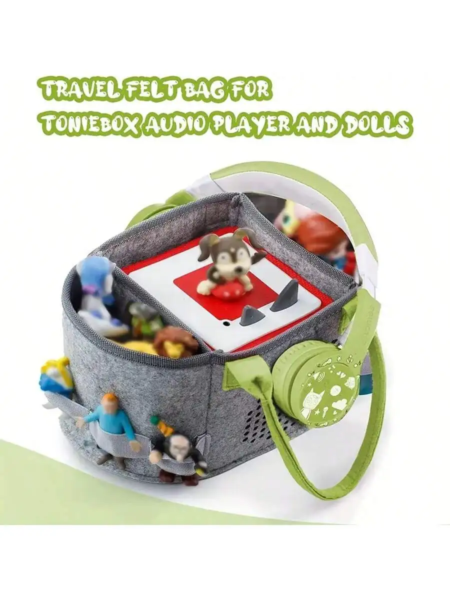 Étui de transport Portable pour ensemble de démarrage et Figurines Toniebox, sac pliant de voyage en tissu feutré pour jouets musicaux, accessoires pour Toniebox