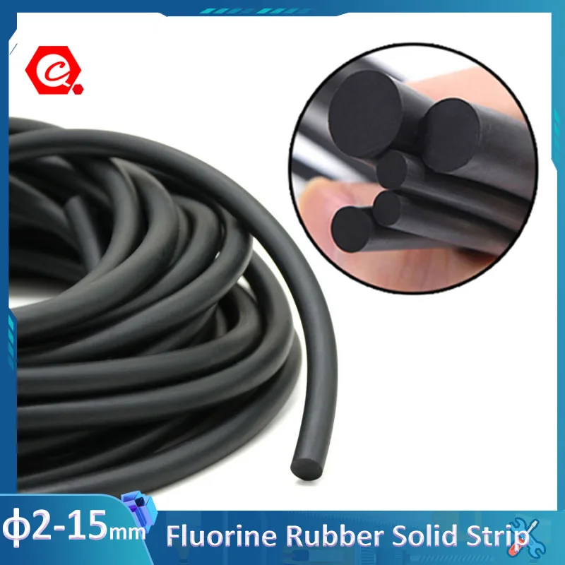 1/2/3/4/5เมตรสีดำรอบฟลูออรีนยาง Solid Strip O-แหวนซีลไม่ Foaming Dia2,3,4,5,6,7,8,10,12,15,2 5,3.5,4.5-15มม.