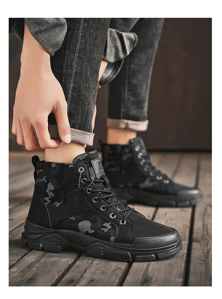 Herren Camouflage High-Top Kampfstiefel 3 Farben Atmungsaktive Outdoor-Wanderschuhe – Detail 10