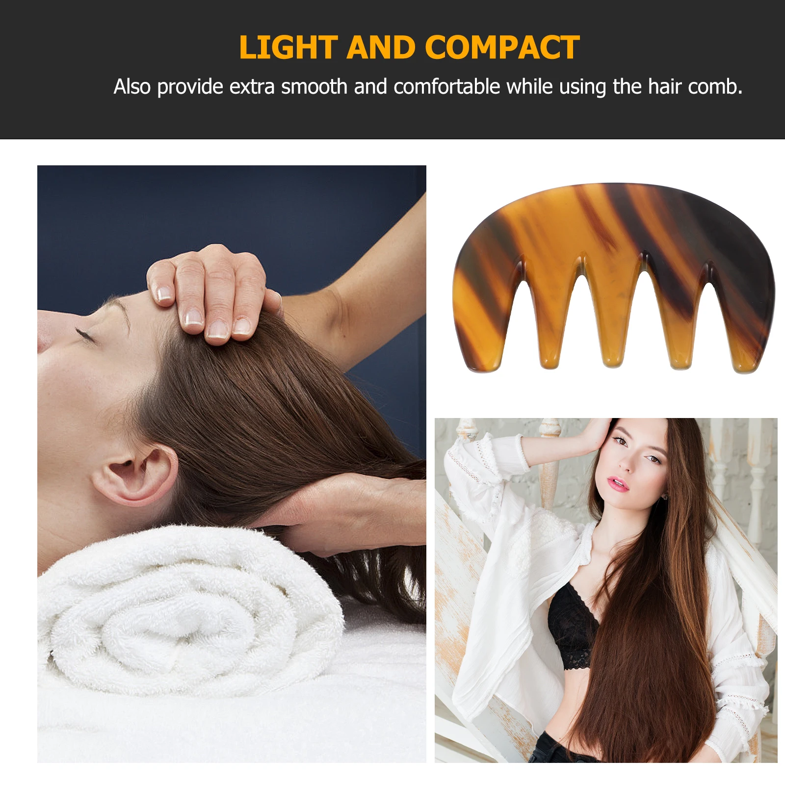 

Headache Relief Ox Horn Massage Comb Scalp Stimulation Wide Tooth Rake Hair Comb Non-Static Comfortable Blood Circulation