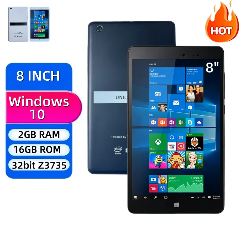 The Cheapest 8 INCH Capacitive Windows 10 Tablet 32bit Intel Atom X5-Z3735 Quad Core 2GB DDR3 RAM 16GB EMMC ROM WIFI Bluetooth-4