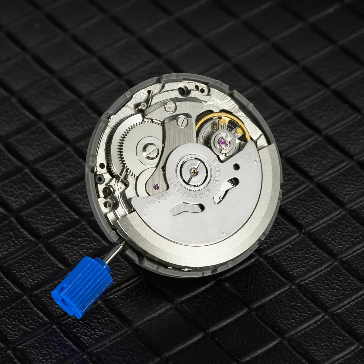 New black NH38 Japan Genuine  Automatic Mechanical Movement High Accuracy 24 Jewels Mod Watch Replacement NH35A Date at 3:00