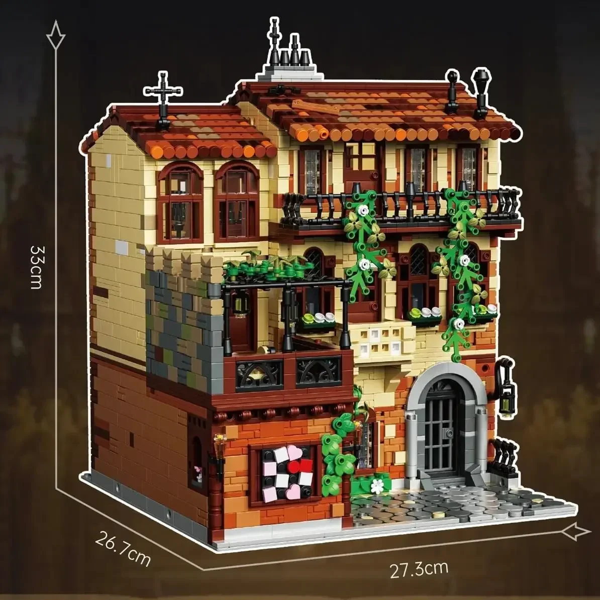 Idea moc arquitetura atrações famosas varanda de blocos de construção julietados modelo de montagem vila casa tijolos brinquedo presentes