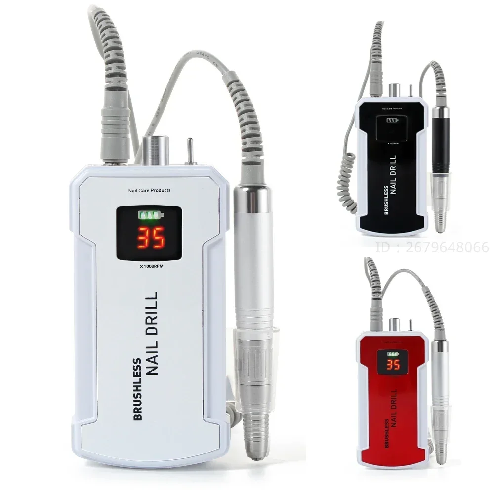 

Electric Nail Drill 80W Rechargeable 25000RPM Manicure Drill Art Set Machine Mill Cutter Sets Nail Pedicure File Polishing Tool