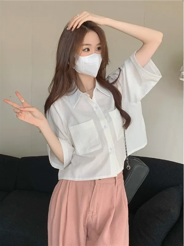 Vestido Feminino Solto Casual de Verão, Cor Pura, Versão Coreana, Elegante e Doce