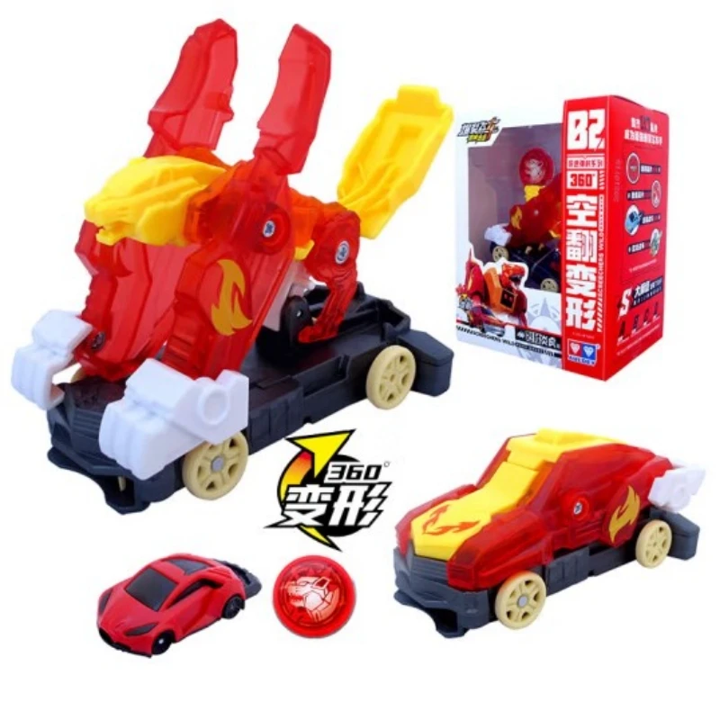 Screechers Wild Violence Transformation Anime Action Figure Robot Burst Deformation Car Beast 360° Flip Capture Chip Kids Toys