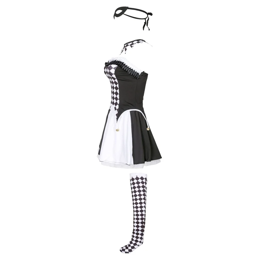 Costume de Clown LYus Amusant pour Halloween, Vêtements de Performance sur Scène Cosplay pour Femme Adulte