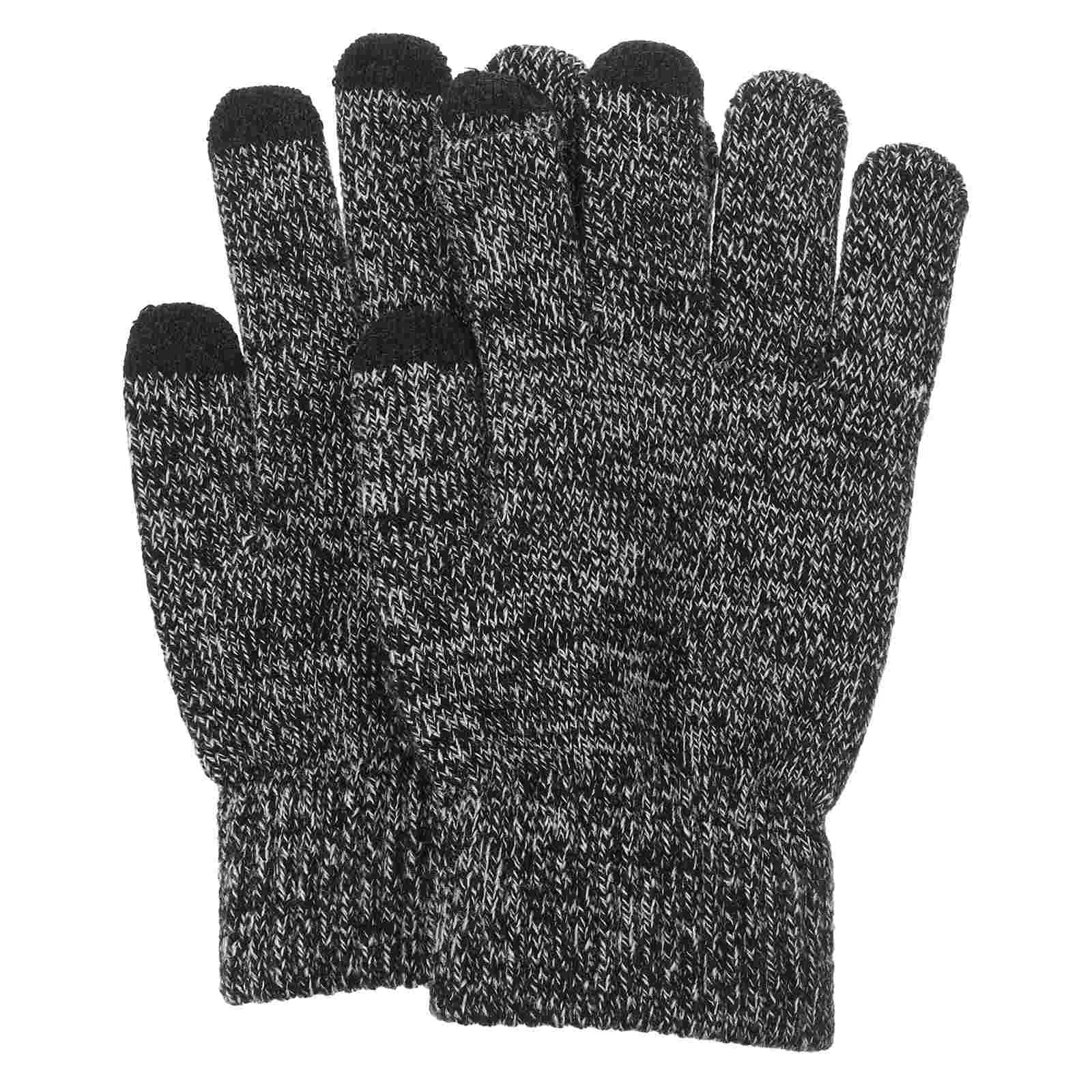 

Touchscreen Gloves Knitted Outdoor Warm Grey G1202 Shockproof AntiSlip Ski Racing Fishing Hiking Biking Hunting