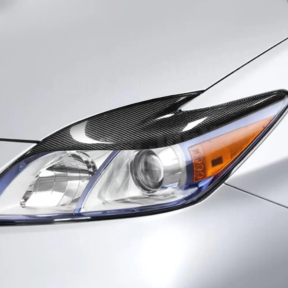 Real Carbon Fiber Car Front Bumper Head Eyelid Eyebrow Trims for Toyota Prius ZW30 JDM 2012-2015 Foglamp Eyelid Eyebrow view 4