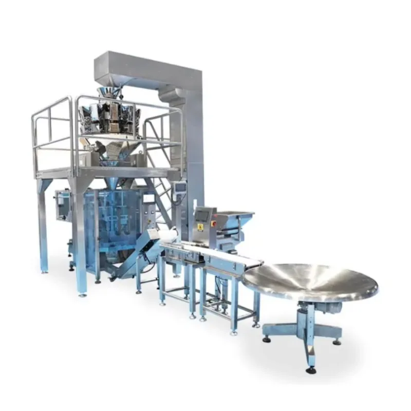 Automatic Snack Packing Machine Vertical VFFS Multihead Weigher Nitrogen Gas for Banana Corn Potato Chips High Speed Efficient